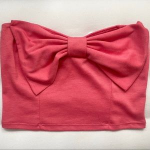 Coral Bow Tube Top